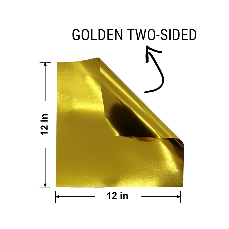 Kit 20 Sheets of Double-Sided Golden Laminated Paper 180 gsm
