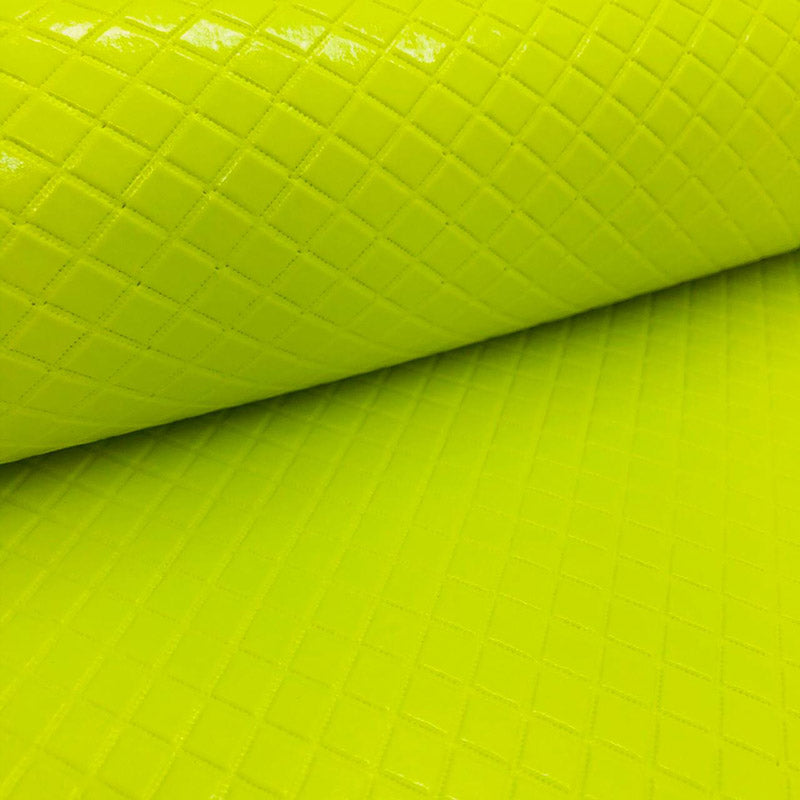 Yellow Neon Matelassê Faux Leather Ref 242